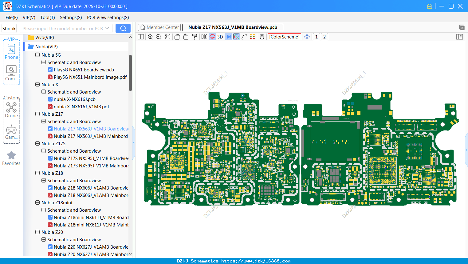 Nubia Z17 NX563J_V1MB Boardview